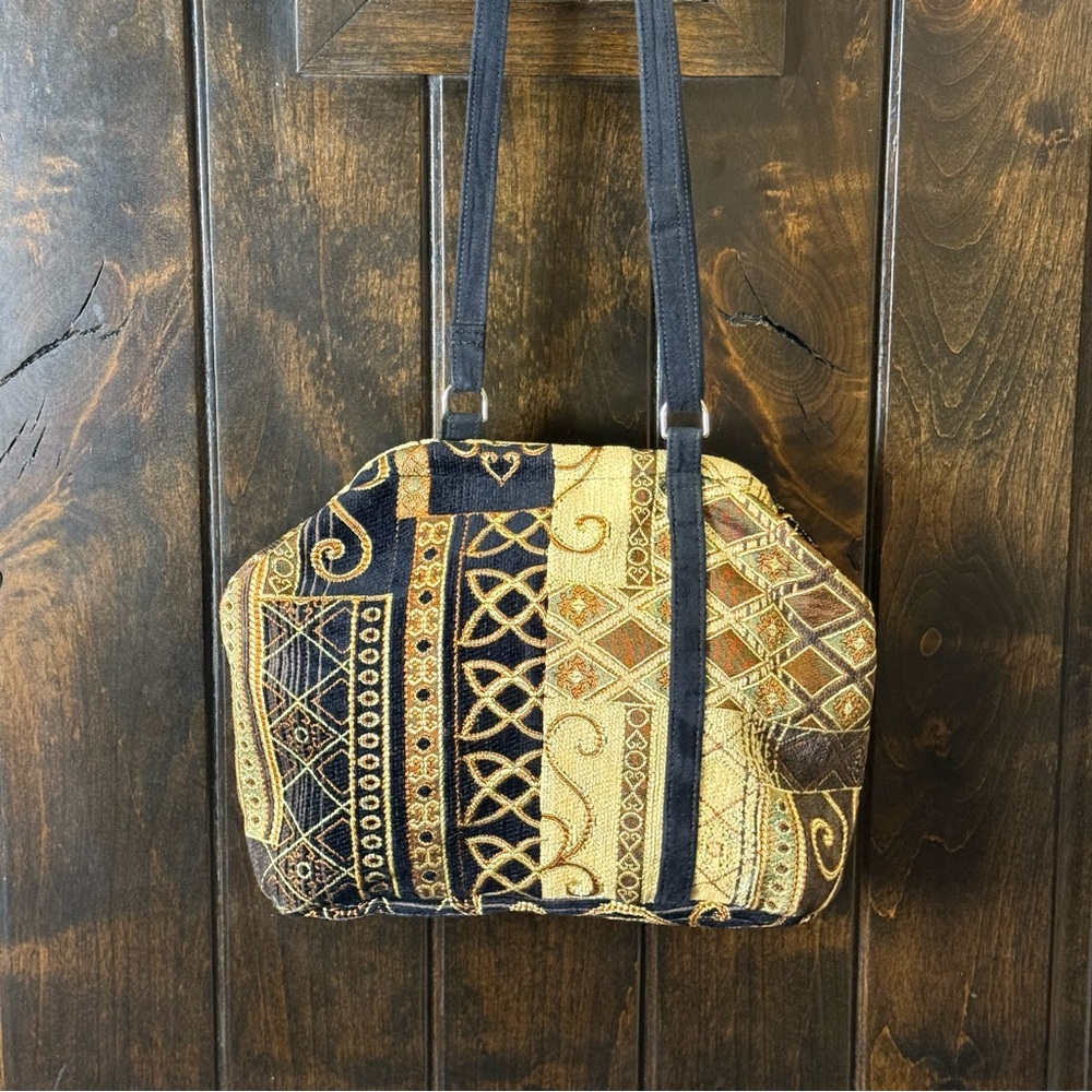 Erda Hand Made in Maine USA Tapestry Velvet Doctors Style Bag - Picture 3 of 11